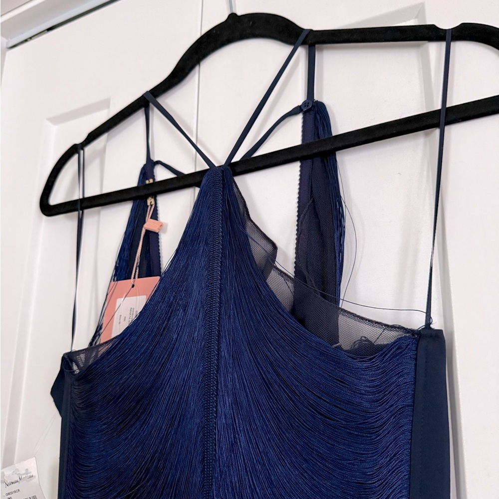 Cult Gaia Renata Fringe Gown Ink Navy Blue NEW with tags - Picture 5 of 13